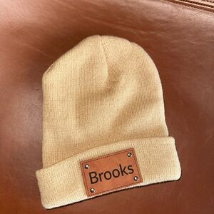 Brooks Beige Knit Beanie